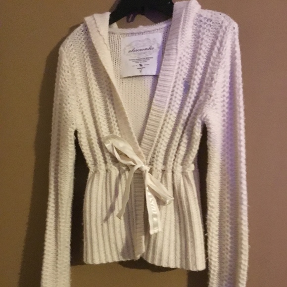 Abercrombie tie front, hooded sweater - Picture 1 of 5